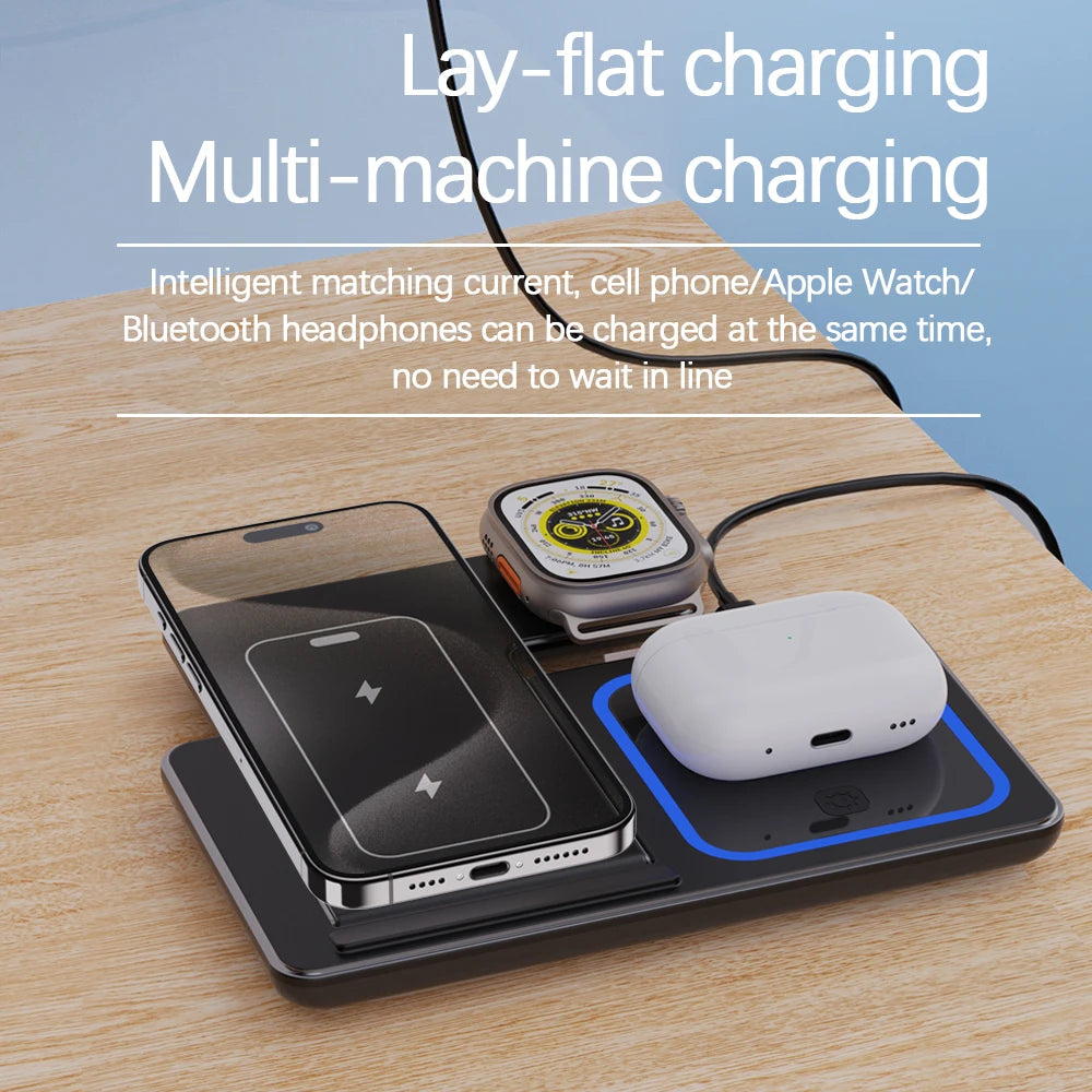 LED Fast Wireless Charger Stand 3 in 1